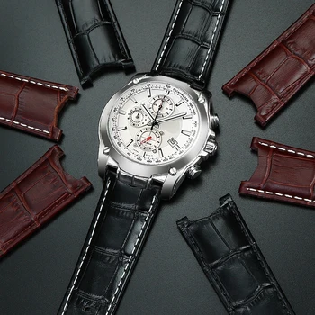 Vroubkované hovězí kůže watchband pro CASIO edifice série tabulky ef-524d / 524sp pánské kožené vroubkované hodinky pás příslušenstv měkký popruh