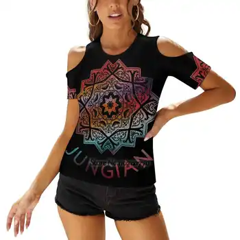 Jungian Mandala Ženy T-Shirt Zadní Šněrování Sexy T Košile Vydlabat Svetr Top Jung Jungovy Analytické Freud Archetyp Hloubka