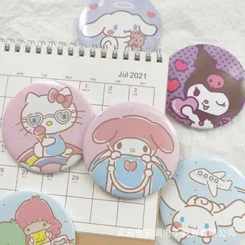 Sanrio Hello Kitty, Kuromi Kreslený Malé Kulaté Zrcátko Nezbytné pro Kosmetiku Kolem Animace Roztomilé a Přenosné Dárky pro Dívky