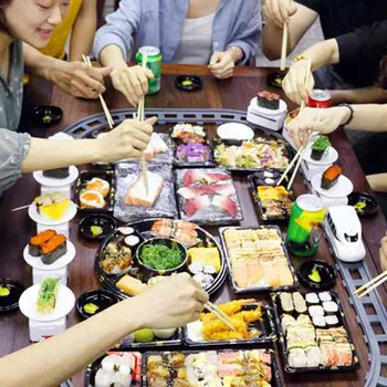 Sushi Vlak Rotační Sushi Hračku Sledovat Dopravní Pás otočný Stůl, Dítě, Jídlo Vlakové soupravy DIY Sushi Sushi Párty Doplňky