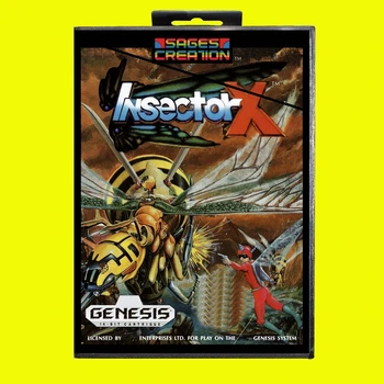 SEKTOR X MD Herní Karta 16 Bit USA Kryt pro Sega Megadrive Genesis Video Herní Konzole Kazety