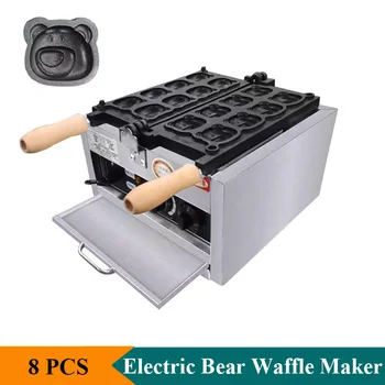220V 110V Medvěd ve Tvaru Waffle Maker Mini Pánev Dort Stroj na Výrobu z Nerezové Oceli 3KW Svačinu Zařízení pro Komerční nebo Domácí Použití